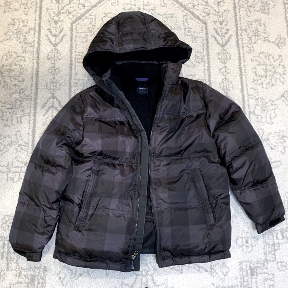 Gap Kids Puffer Jacket - black checkered
